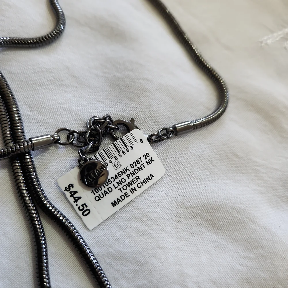 ALFANI Black and Pearl Quad Long Circle Pendant Necklace - Picture 5 of 5